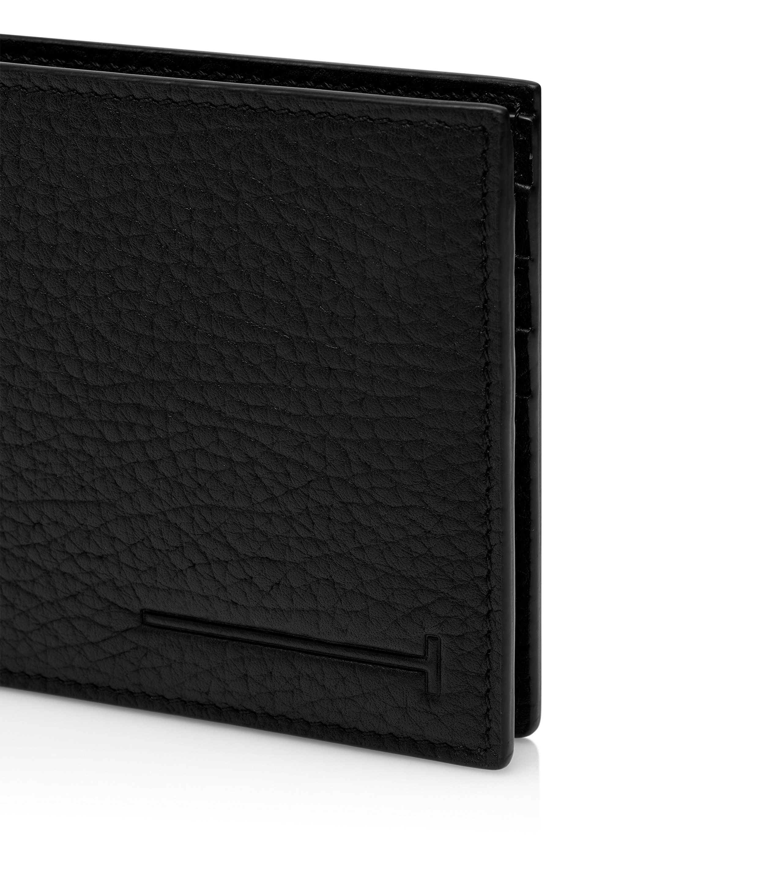 PRINTED DEER LEATHER ELONGATED T LINE CLASSIC BIFOLD WALLET - 4
