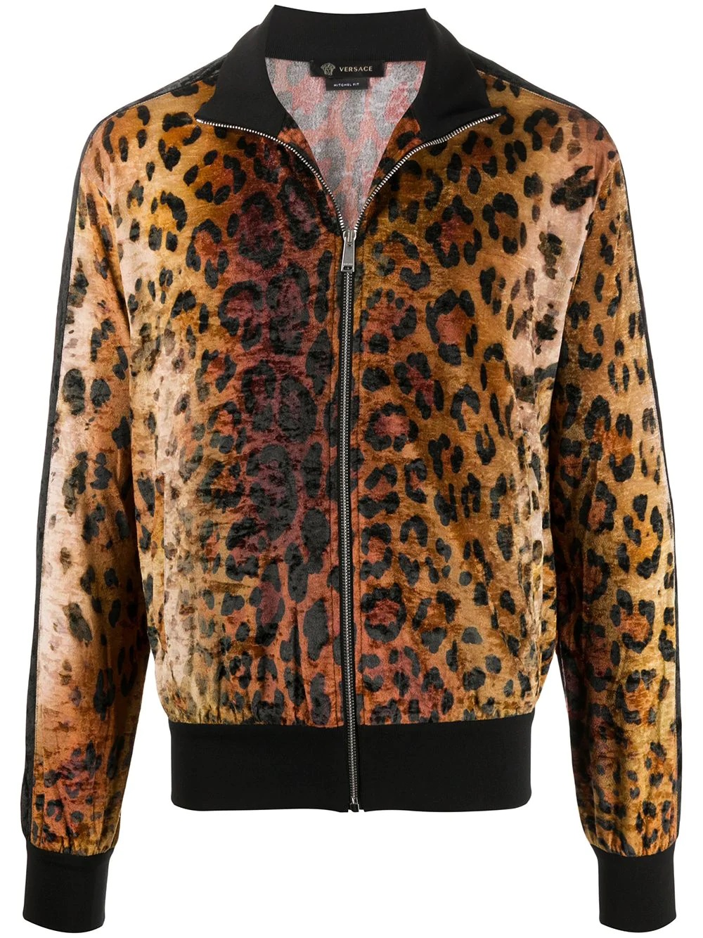 velvet leopard bomber jacket - 1