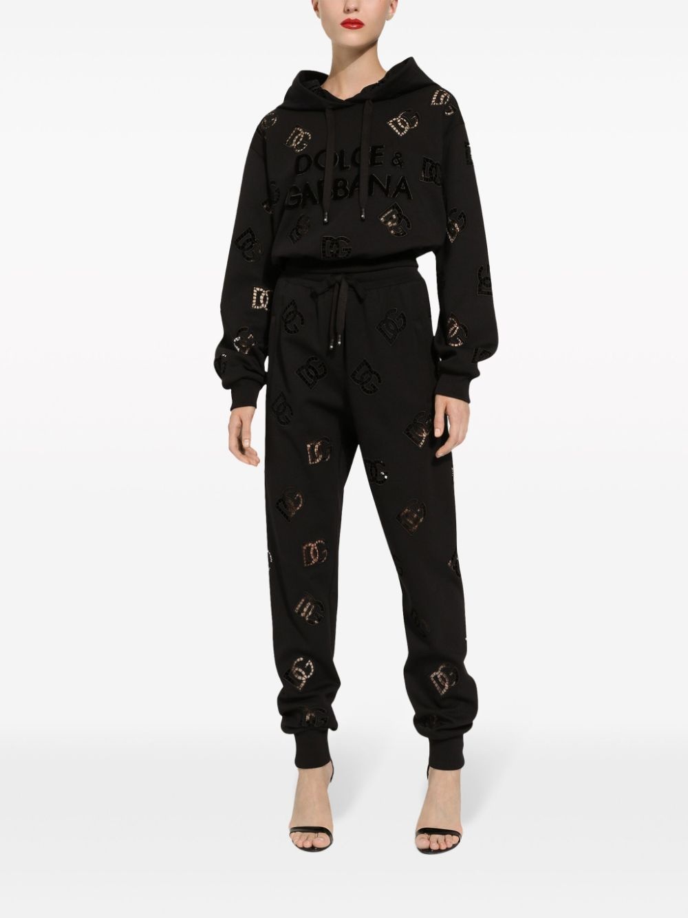 logo-embroidered drawstring-waistband track pants - 3