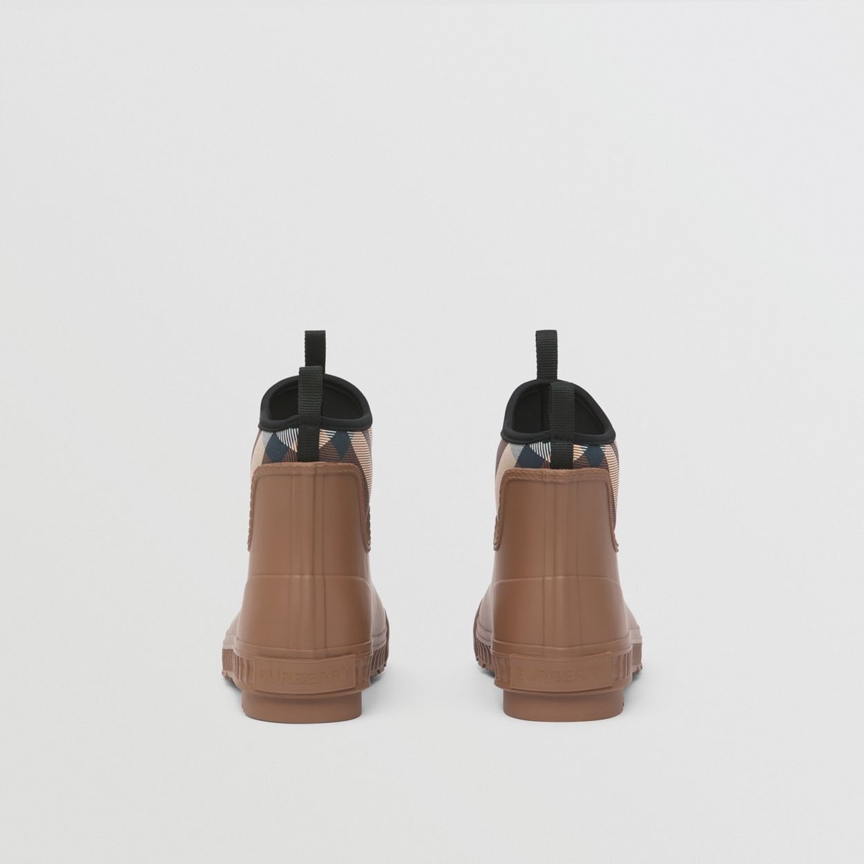 Check Neoprene and Rubber Rain Boots - 5
