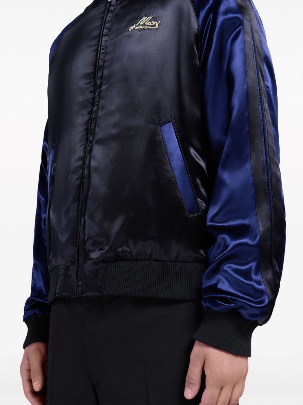 LOGO-EMBROIDERED SATIN BOMBER JACKET - 5
