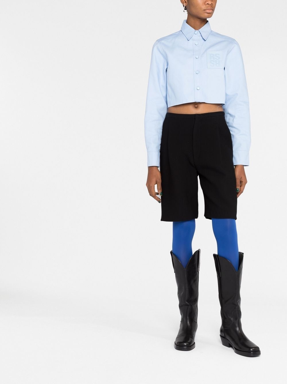 cropped cotton shirt - 2
