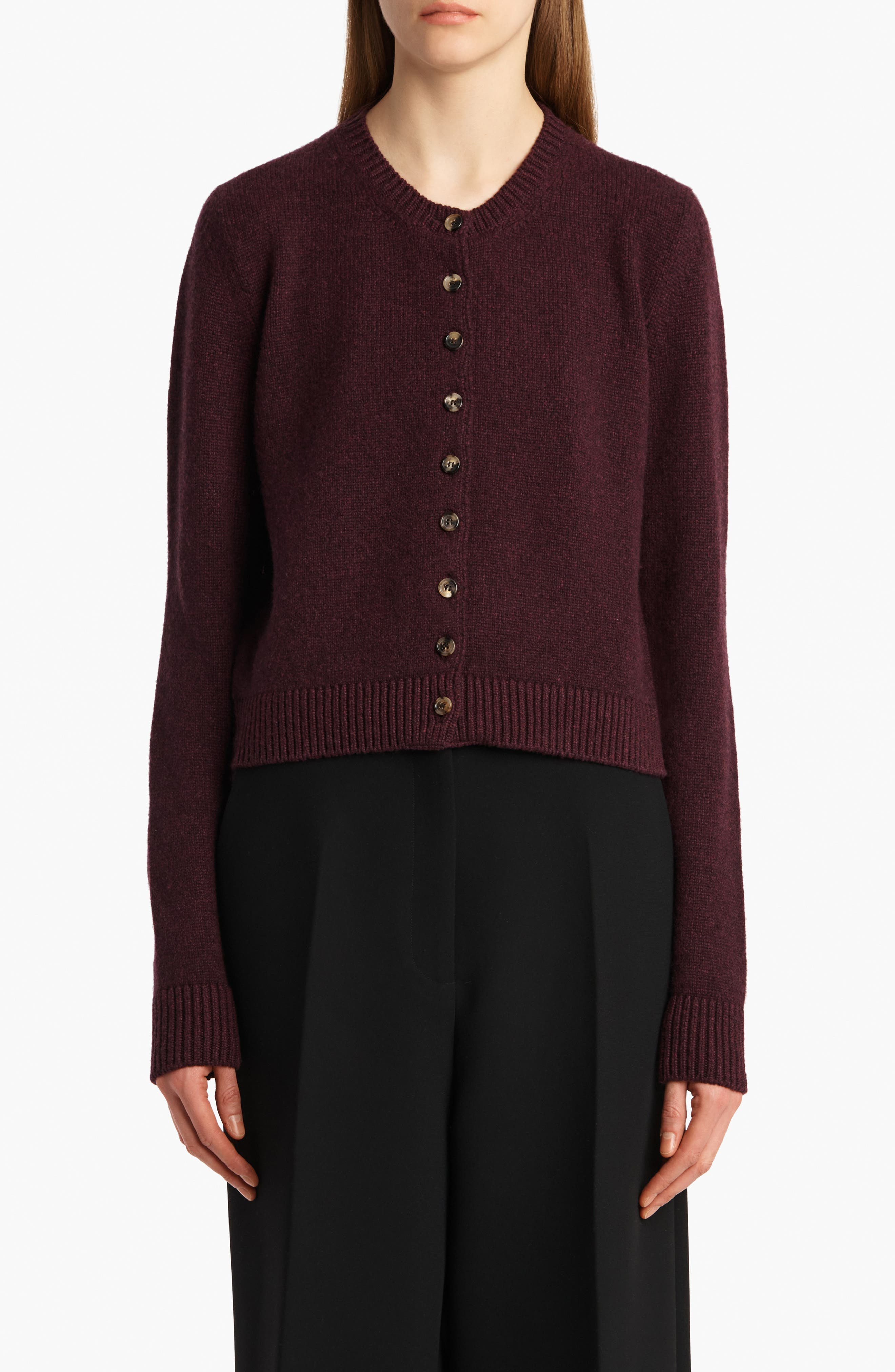 Khaite Everheart Cashmere Cardigan in Plum at Nordstrom - 1