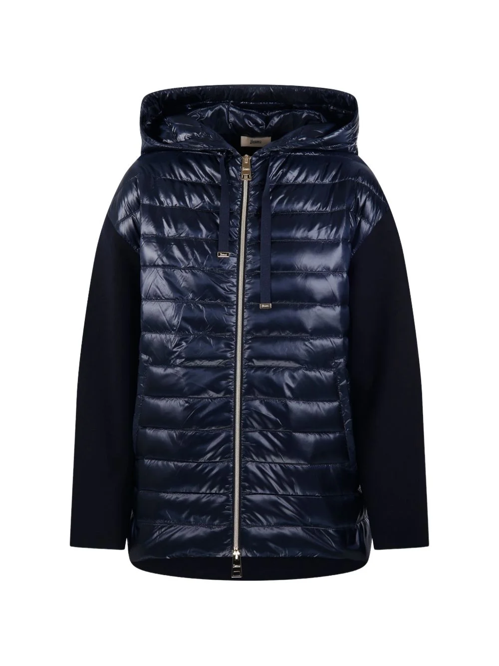 hooded quilted coat - 1