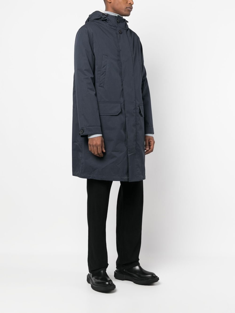 shearling-lined hooded parka - 3