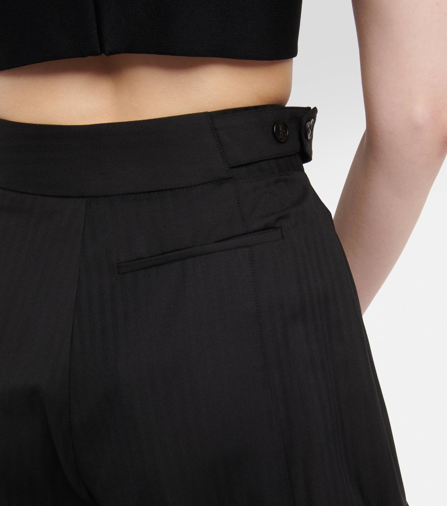 Herringbone tapered wool pants - 6