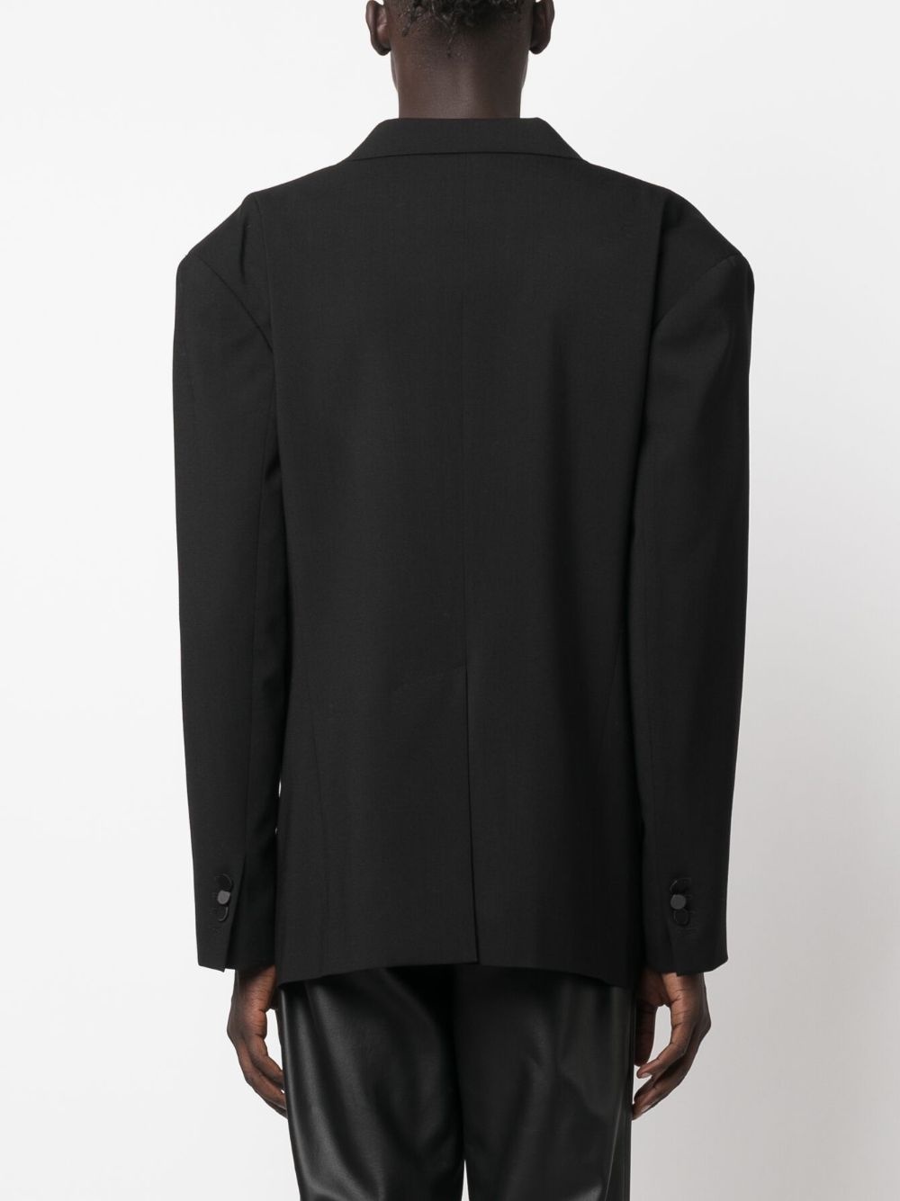 double-breasted silk-lapels blazer - 4