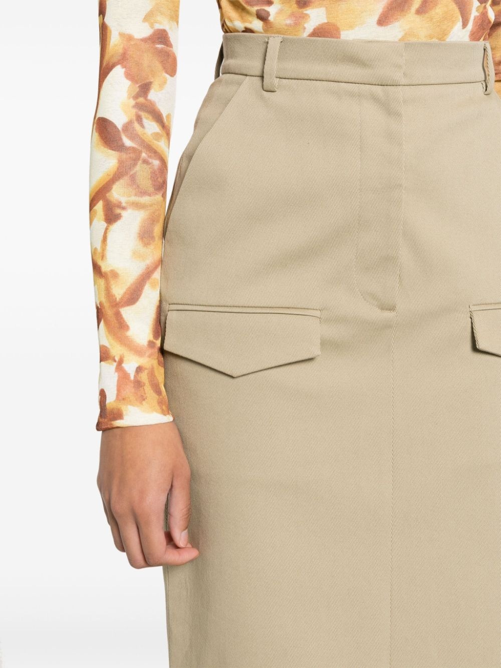 Edena twill midi skirt - 5