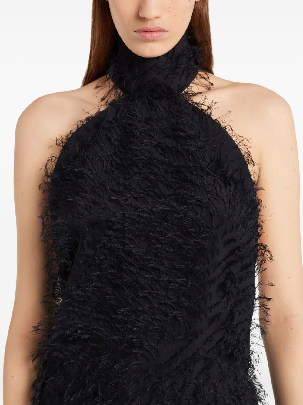 fringed halter-neck dress - 5