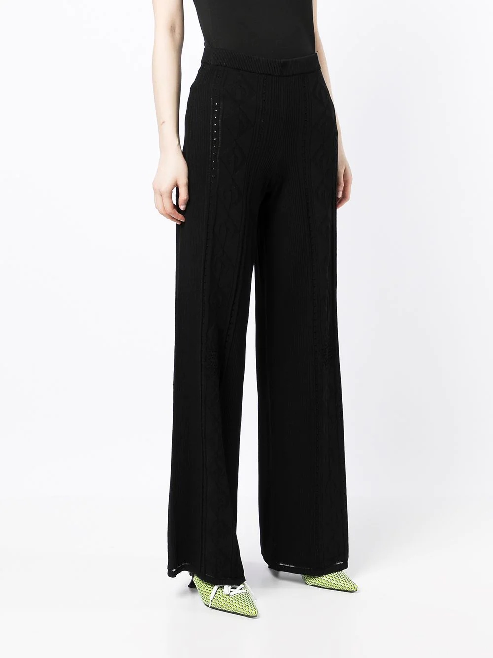 Crescent Moon-pattern wide-leg trousers - 3