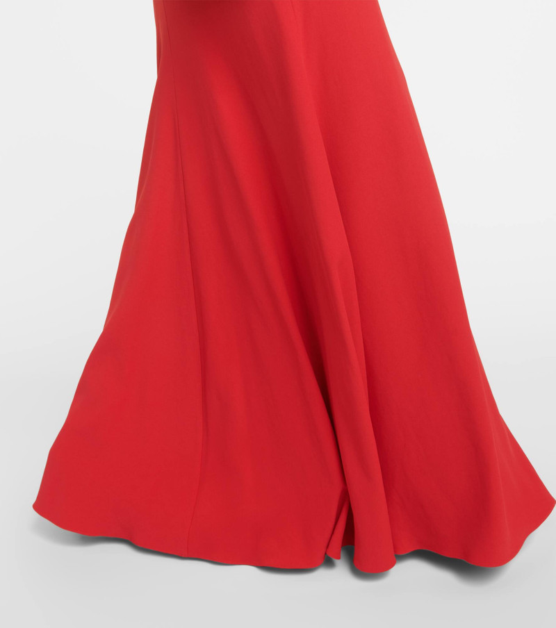 One-shoulder draped crêpe gown 5