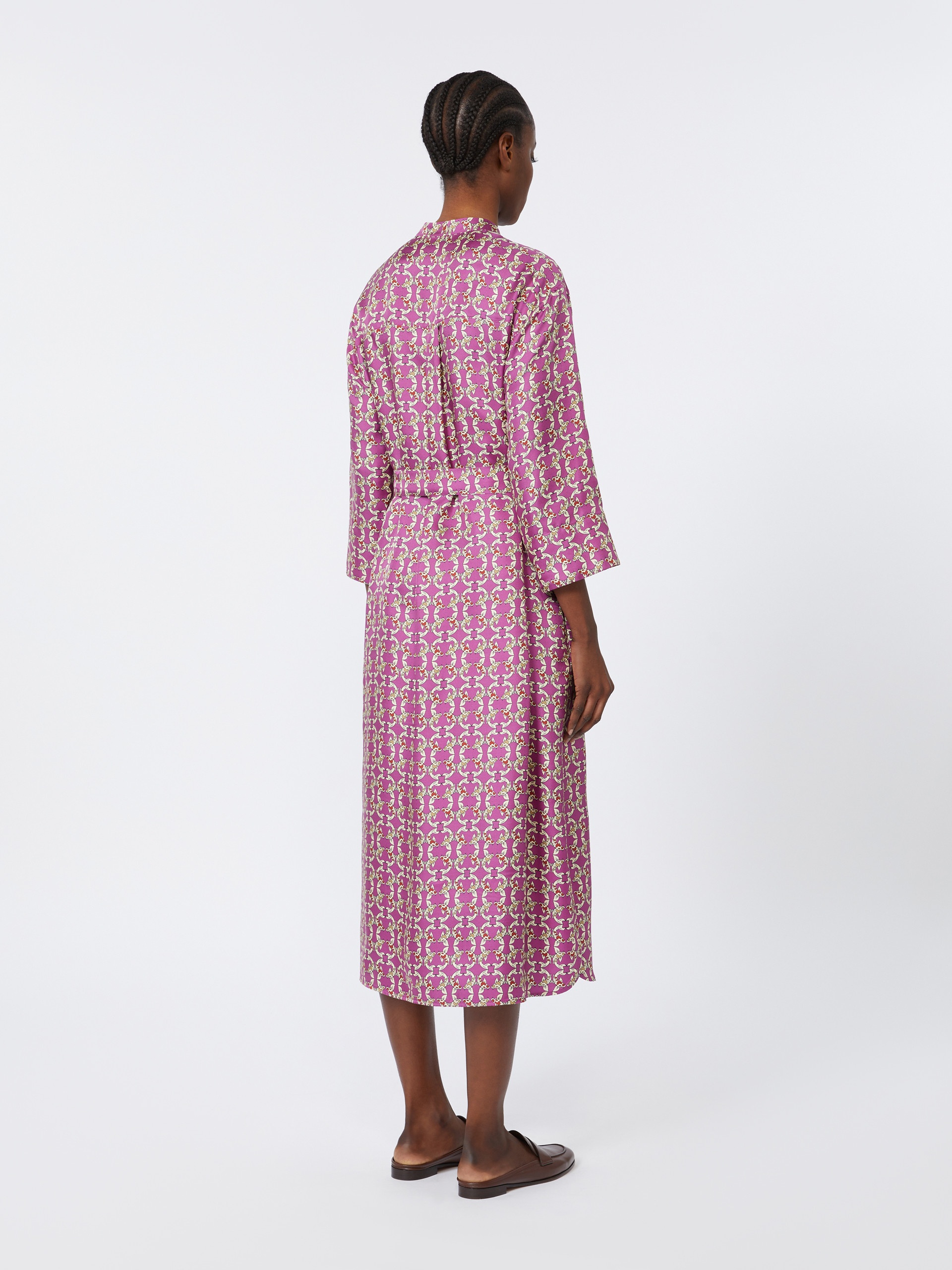 TIMEF Printed silk twill caftan - 4
