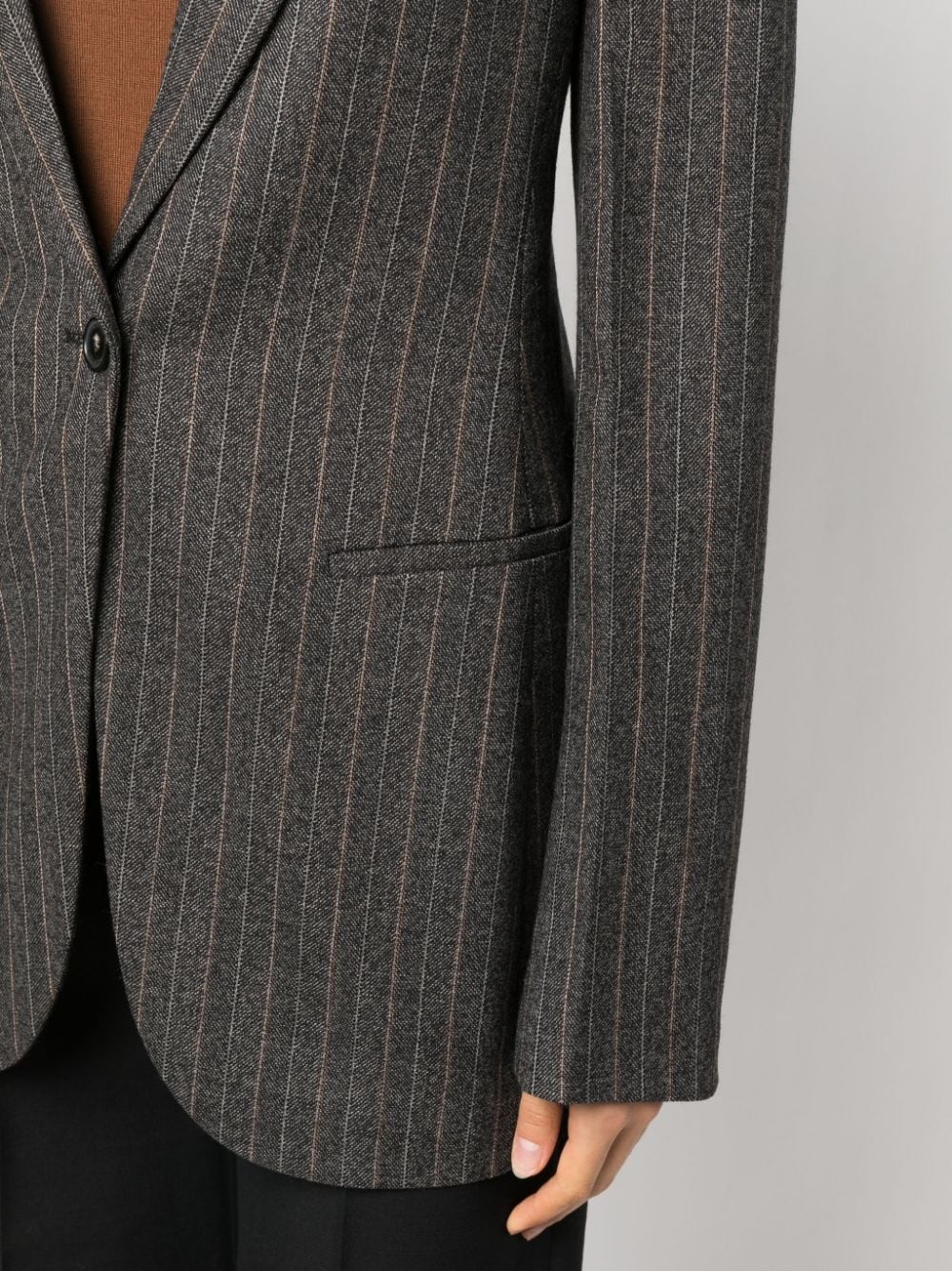 pinstripe single-breasted blazer - 5