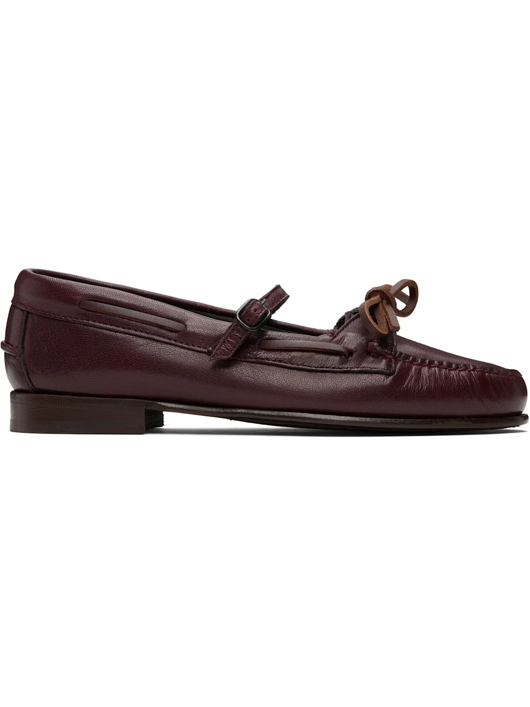 Burgundy Lorea Supple Shiny Loafers - 1