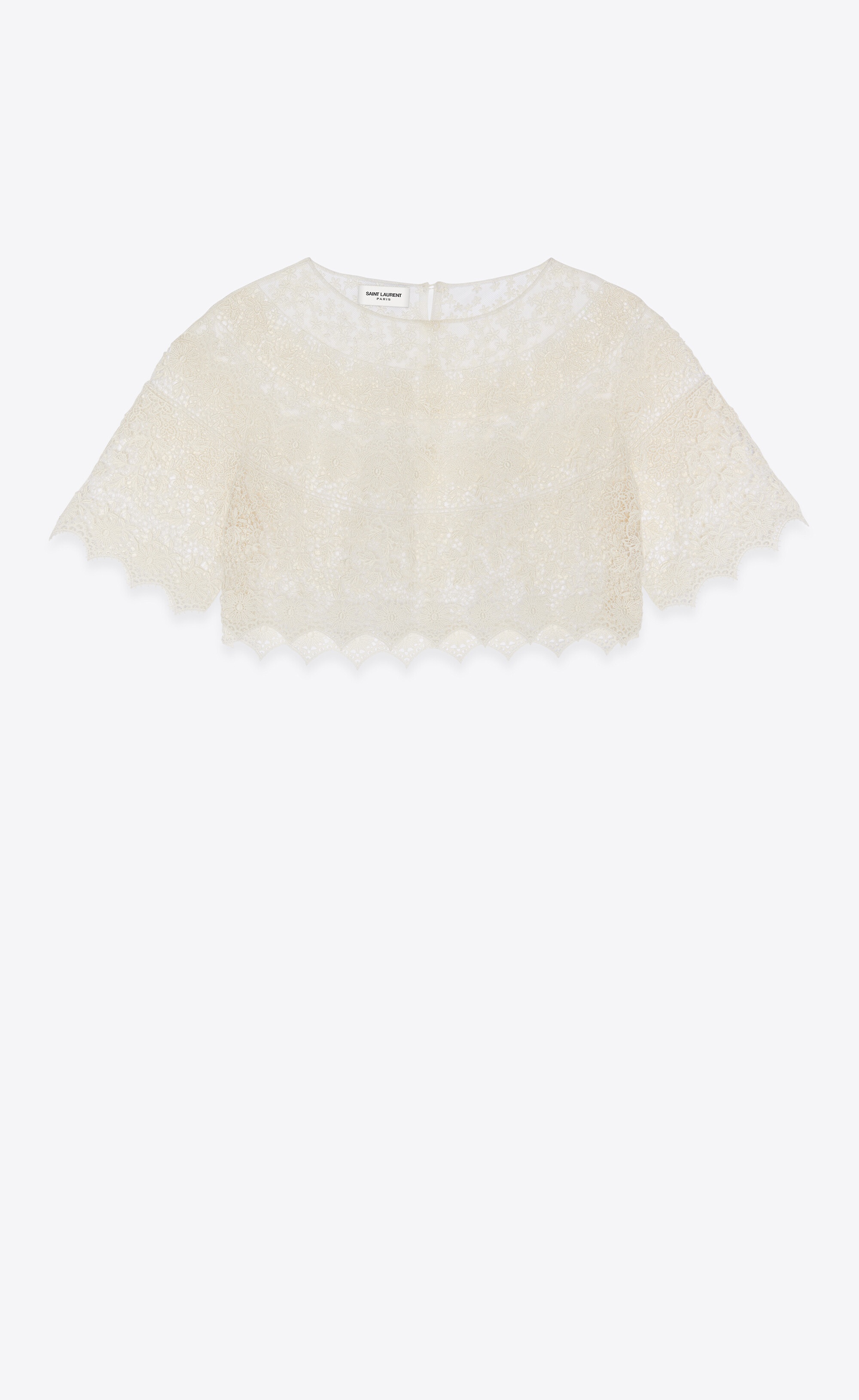 cropped top in embroidered lace - 1