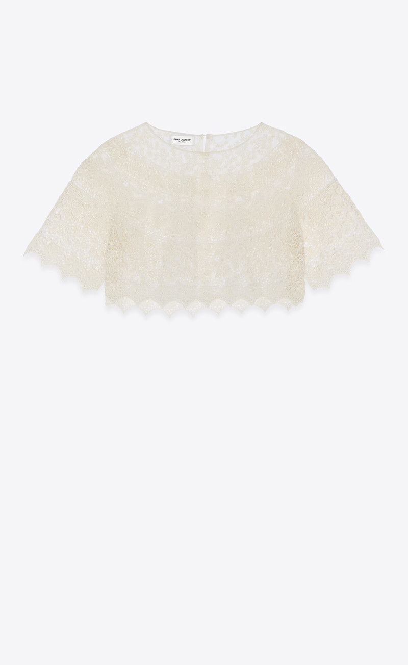 cropped top in embroidered lace 1