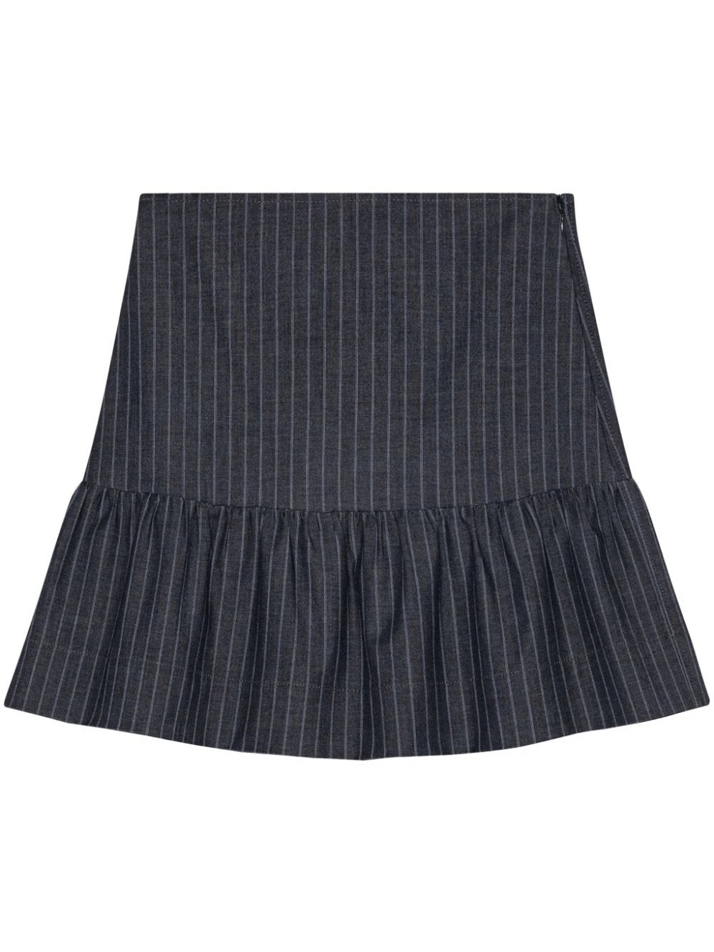 Stretch Stripe Flounce Mini Skirt - 1