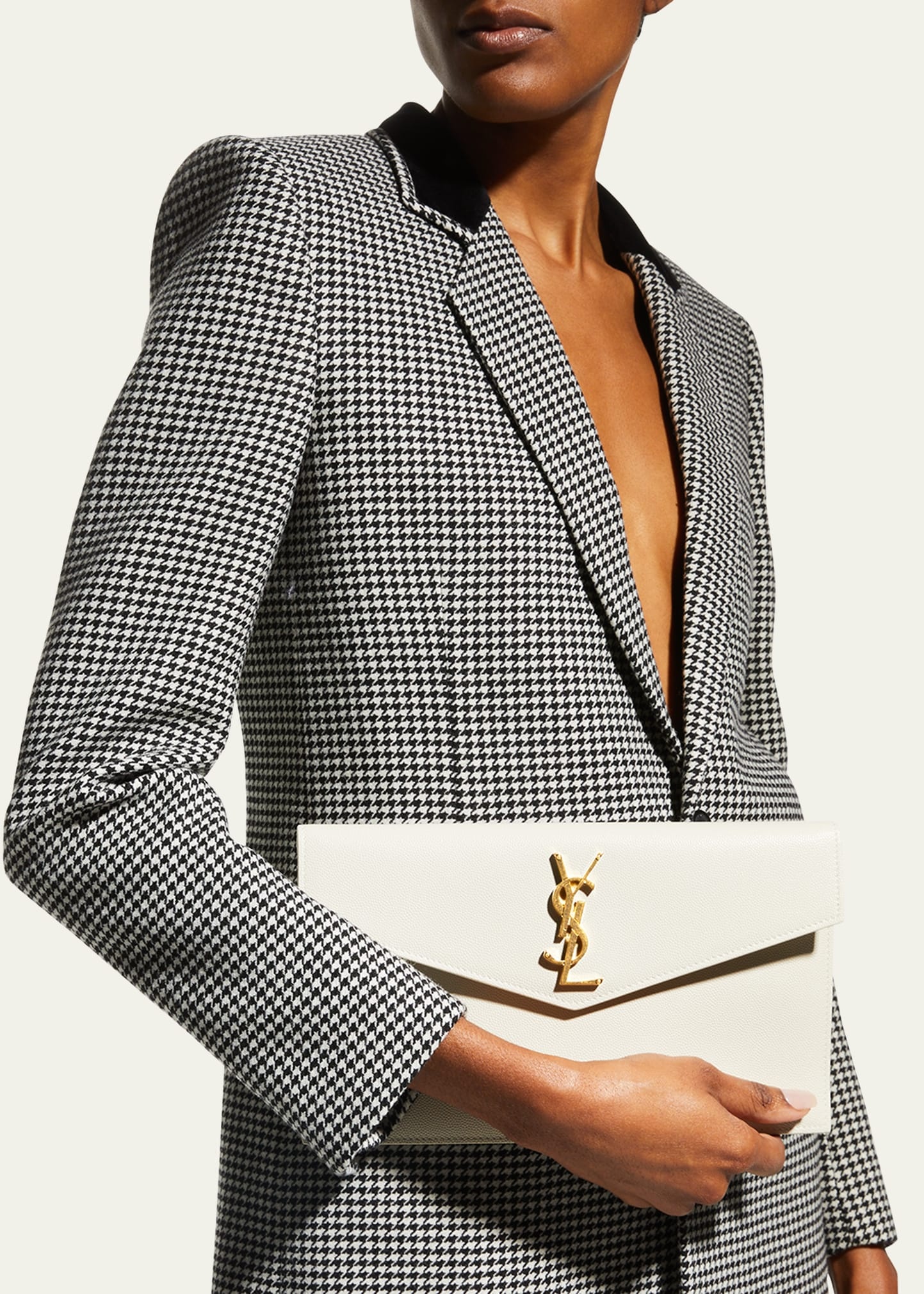 Uptown Medium YSL Monogram Grain de Poudre Pouch Bag - 2