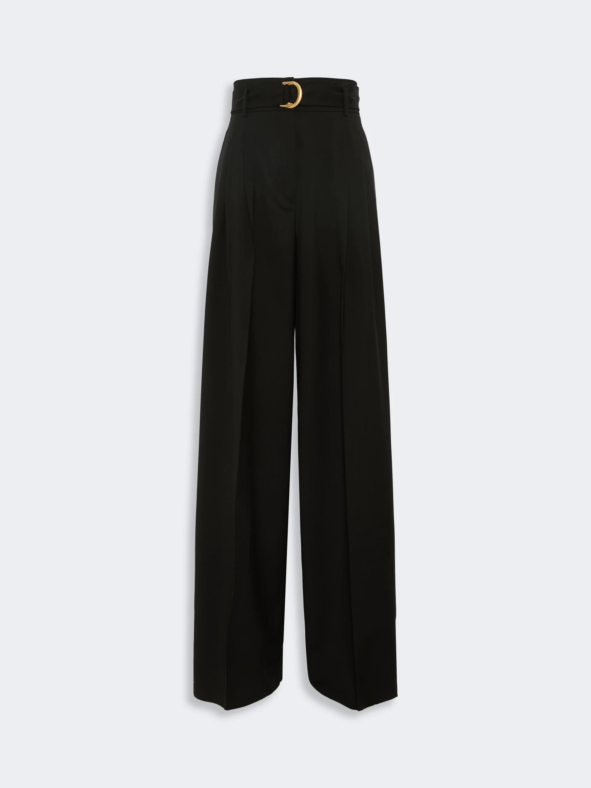 SERIO High-waisted woollen cloth trousers - BLACK - 1