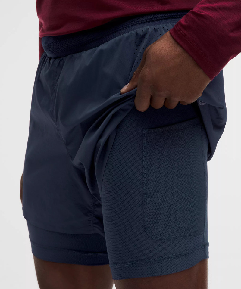 Perforated Lined Running Short 5" 6