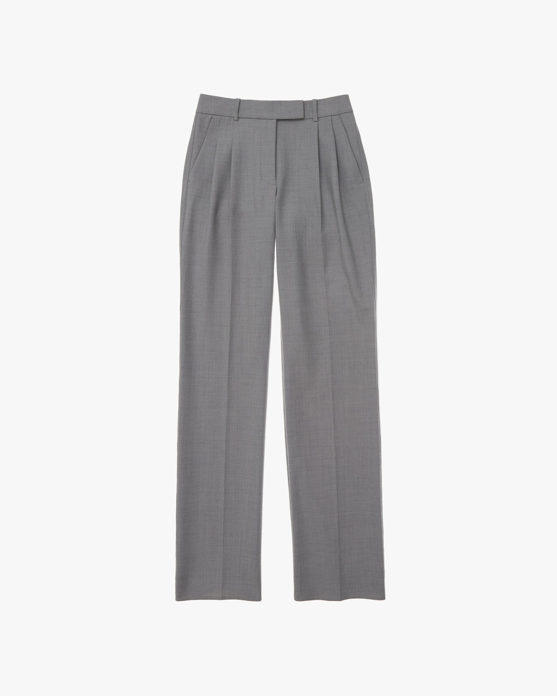 PLEATED STRETCH WOOL PANT - 1