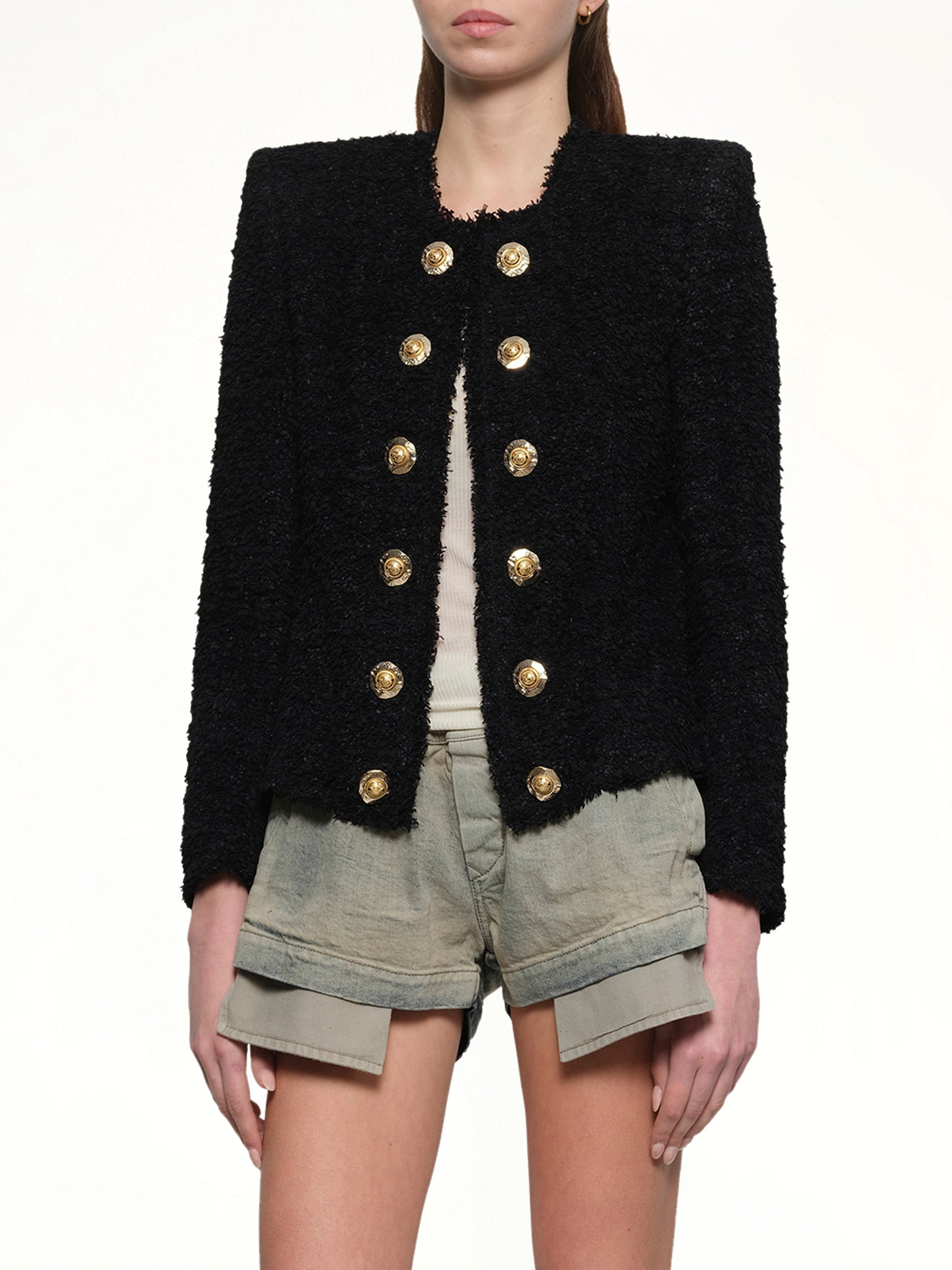 Tweed Spencer Jacket in Black - 6