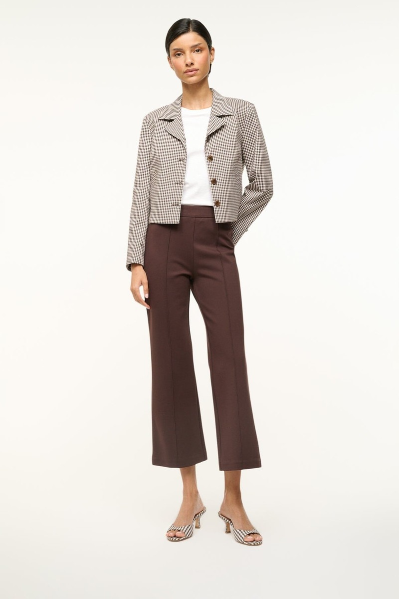 STAUD BRIGITTE MULE DARK CHOCOLATE MICRO CHECK 2