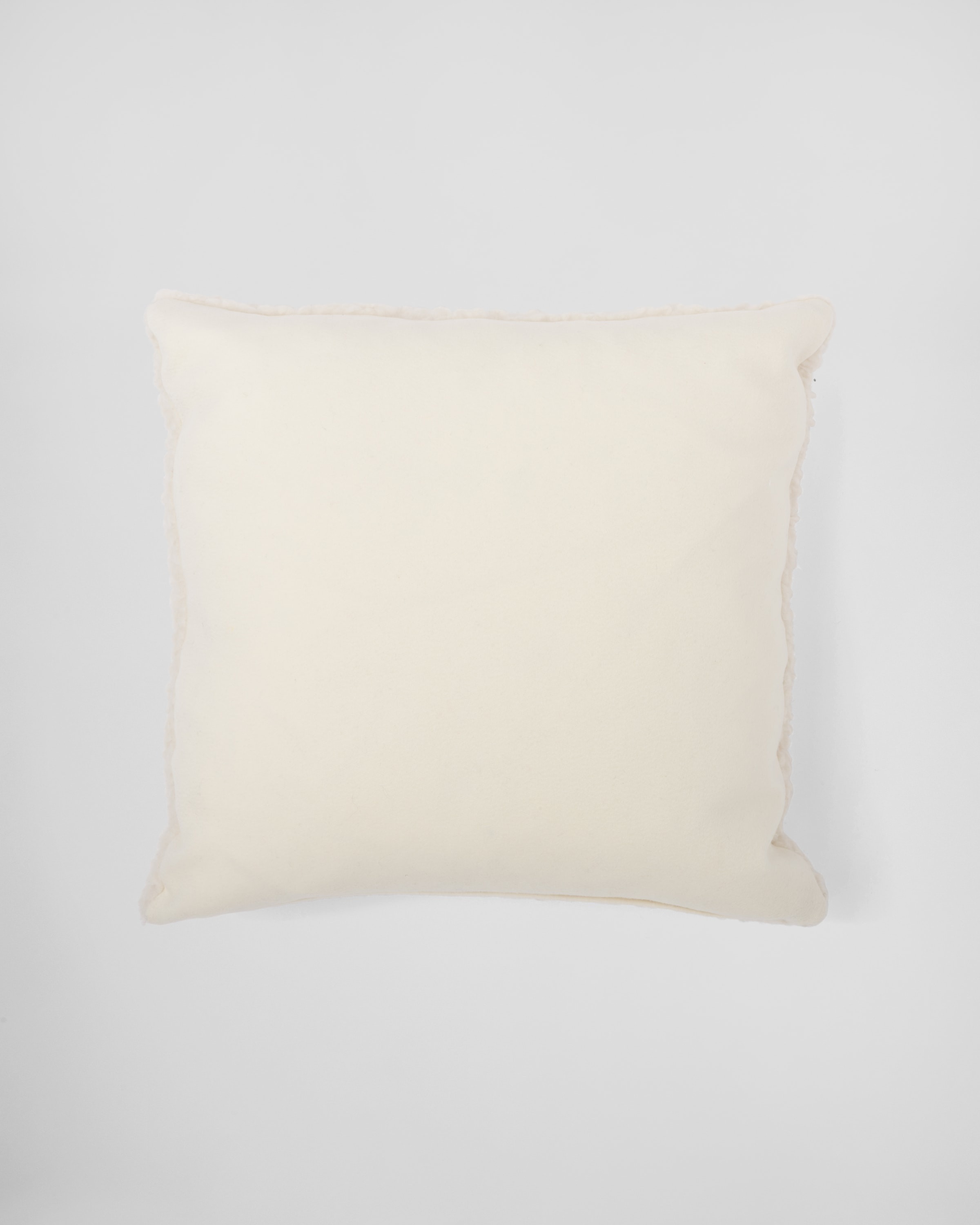 Faux-fur cashmere and wool throw pillow - 3