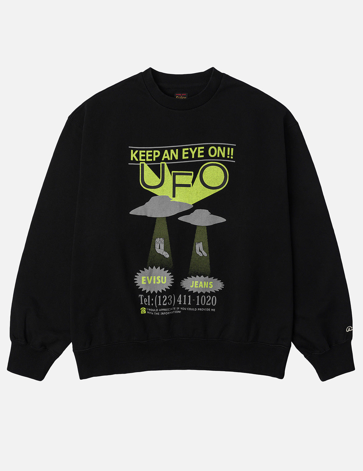 UFO Print and Seagull Appliqué Relax Fit Hoodie - 3