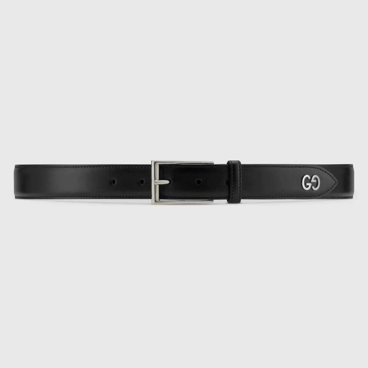 Leather belt with GG detail - 1