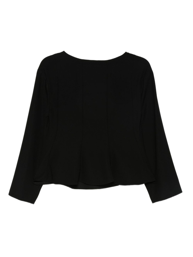 EMPORIO ARMANI three-quarter-sleeve cropped top outlook