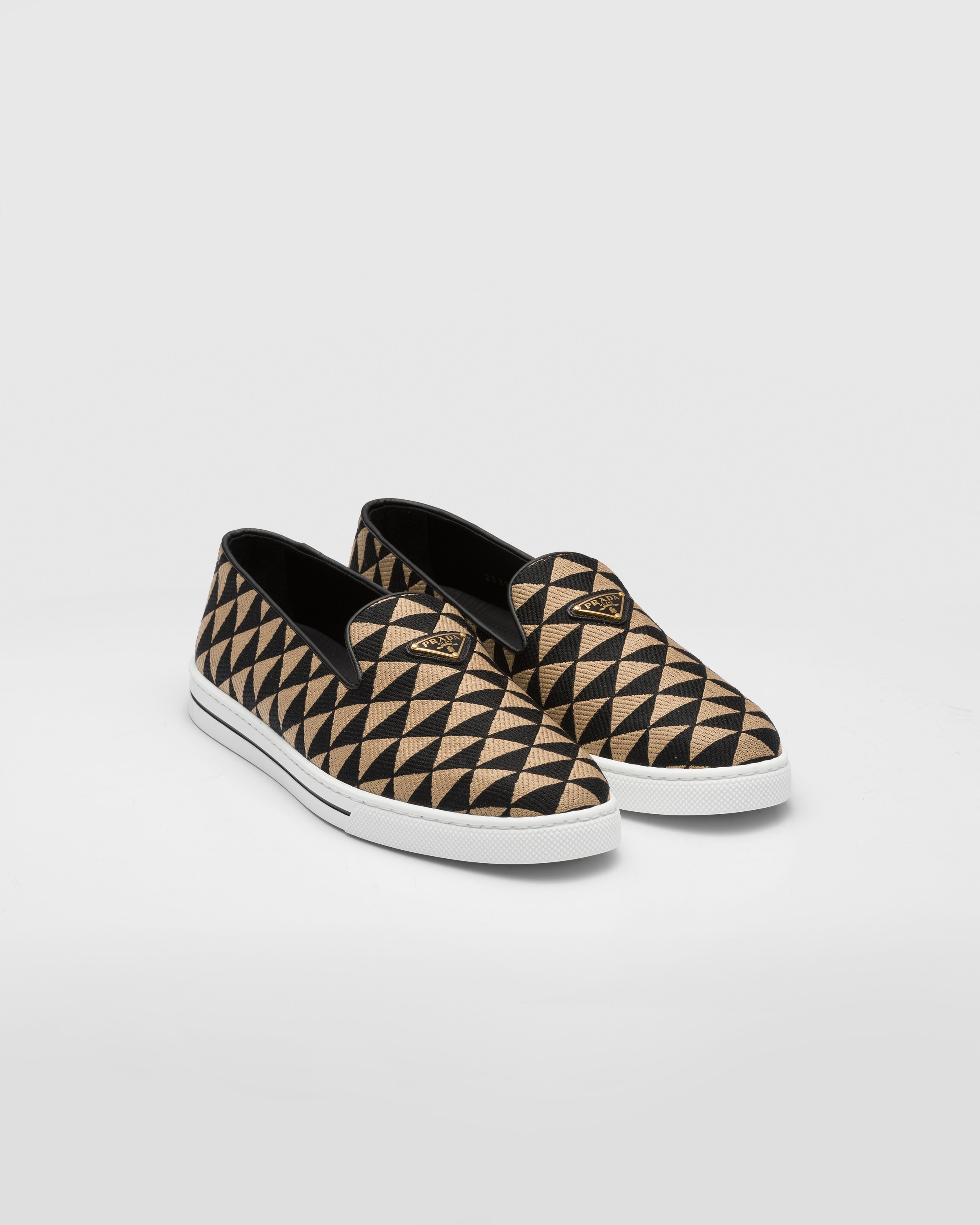 Embroidered technical fabric slip-on shoes - 1