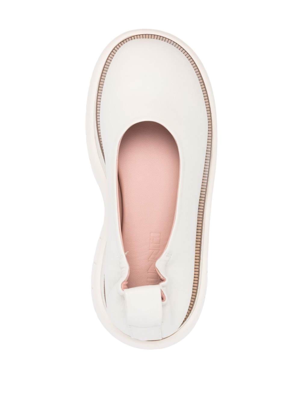 round-toe leather ballerina shoes - 4