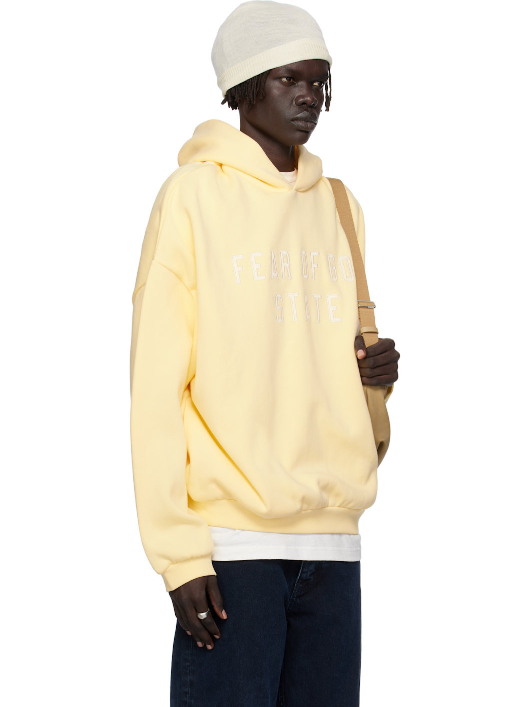 Yellow 90s Fit Fleece Hoodie - 2