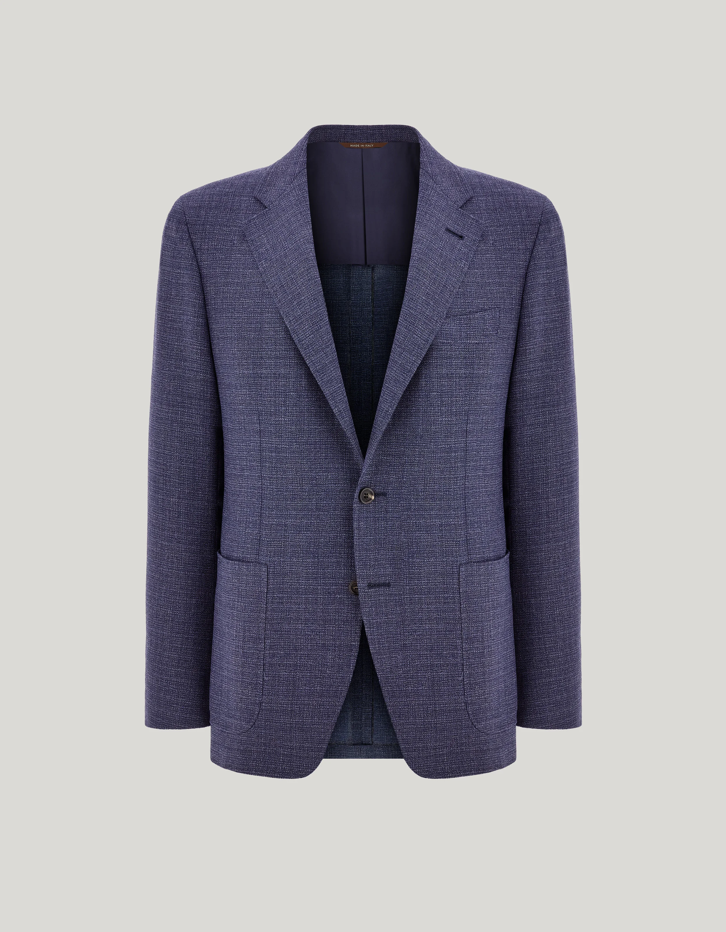 LIGHT BLUE MATTING-EFFECT WOOL MODERN-FIT KEI JACKET - 1