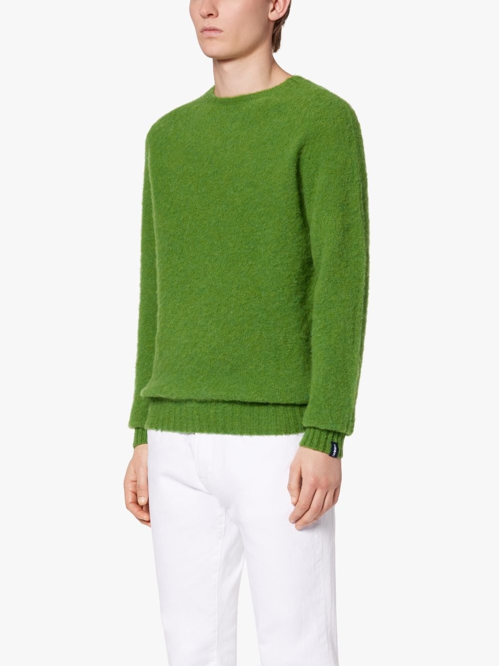 HUTCHINS GREEN WOOL CREW NECK SWEATER - 3