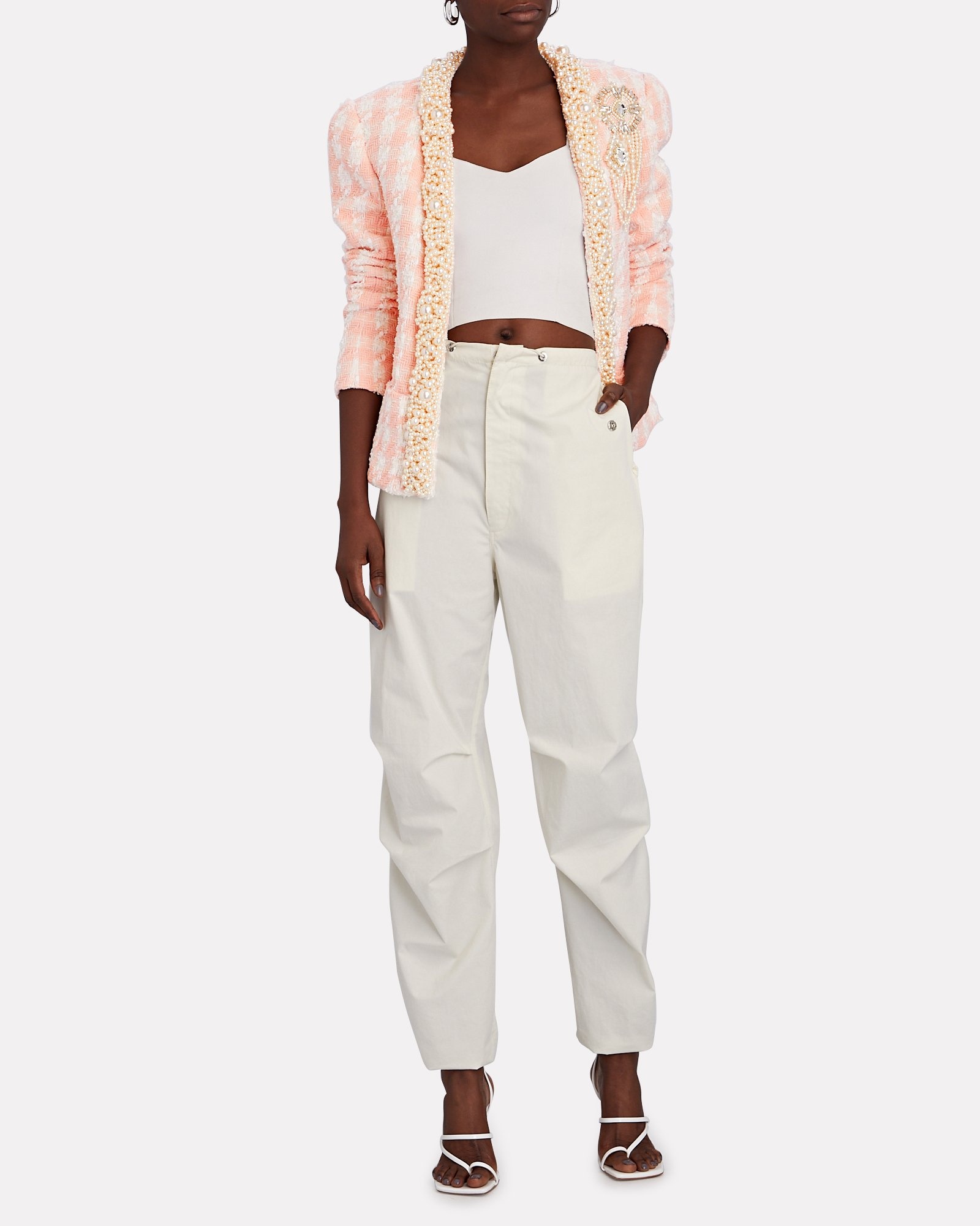 Embellished Houndstooth Bouclé Tweet Jacket - 2