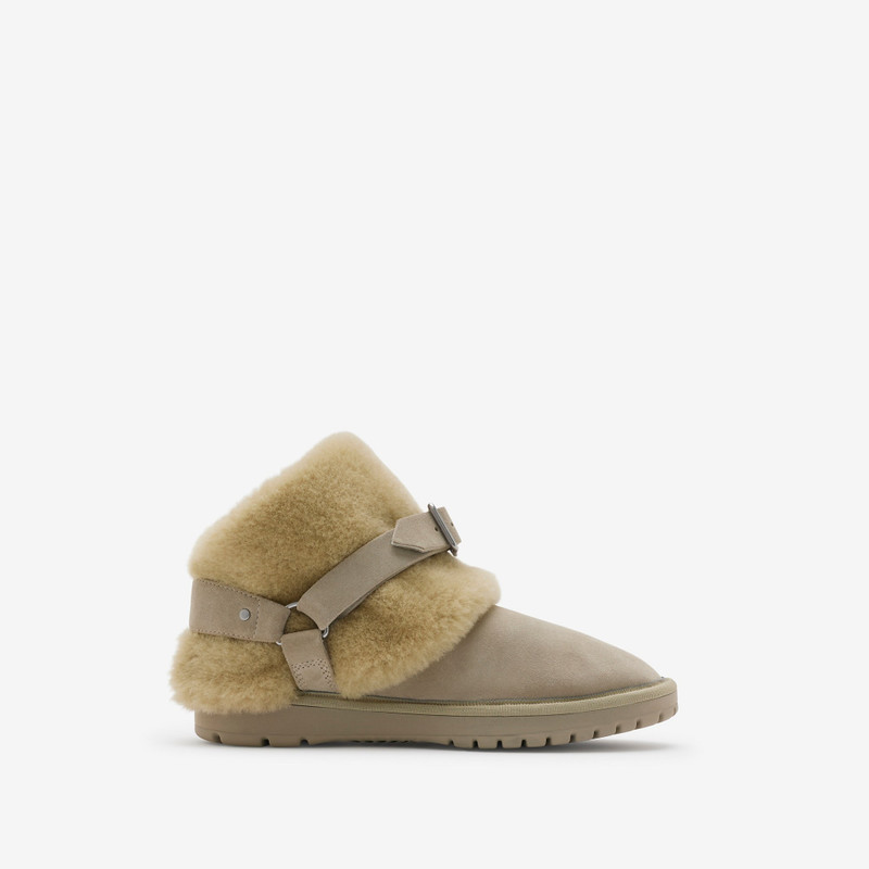 Suede and Shearling Chubby Boots - 1