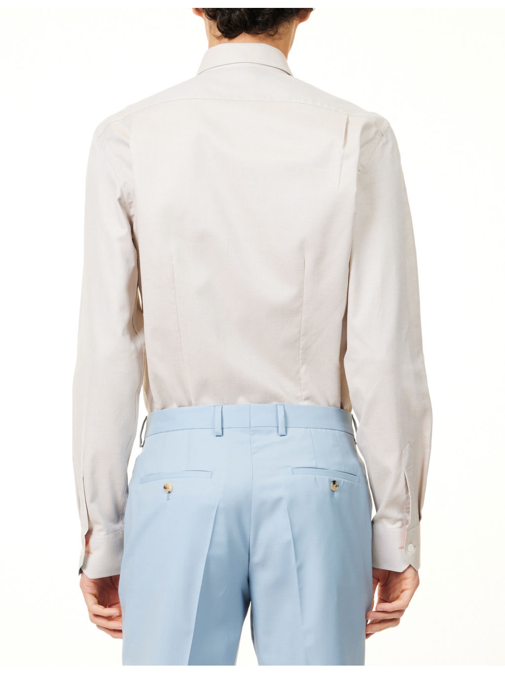 Buttoned-Collar Tailored Fit Cotton Shirt - 4