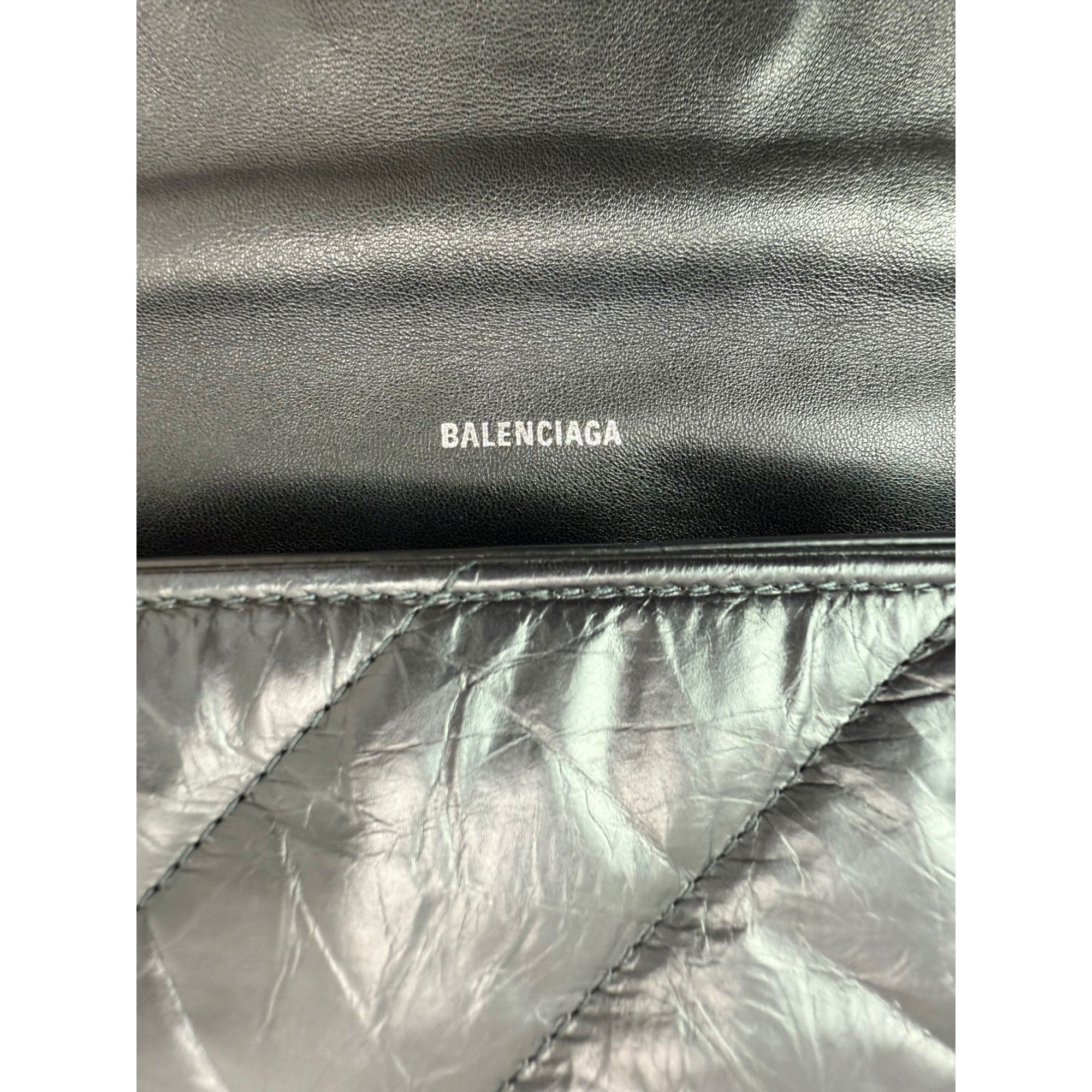 Balenciaga Large Crush Leather Matte Black Quilted  Shoulder Bag - 12