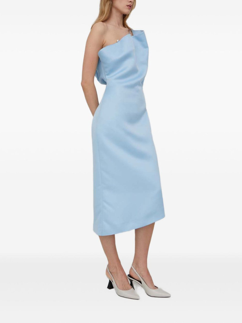 STINE GOYA Juliette one-shoulder pearl midi dress outlook