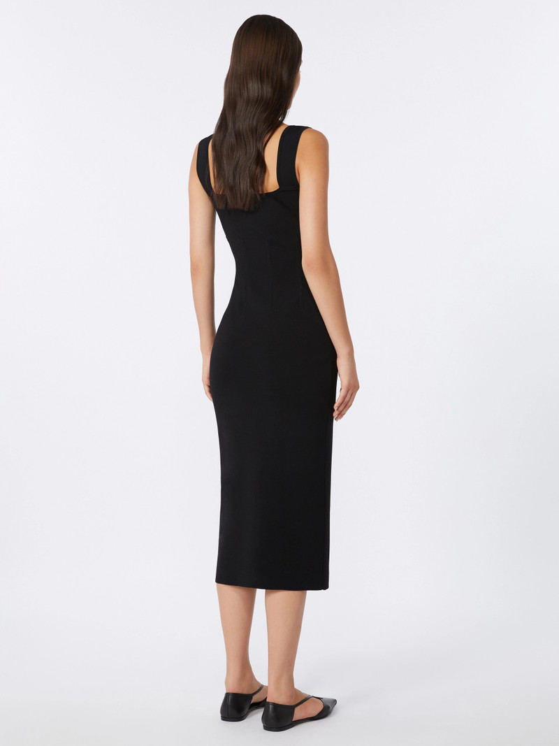SABBIA Full Milano-knit midi dress - BLACK 4