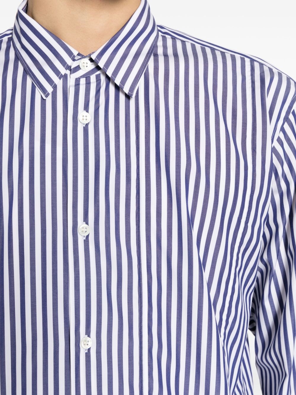 striped layered cotton shirt - 5