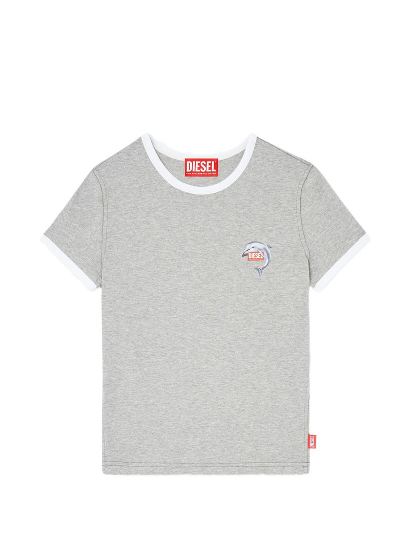 T-Uncuties-Long-S13 ringer dolphin-motif T-shirt 1