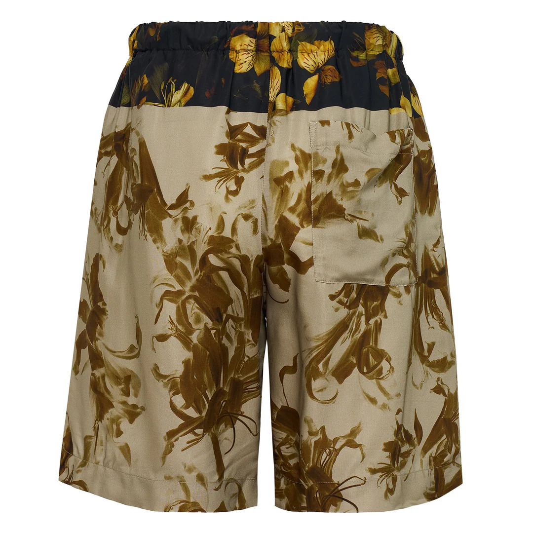 Nerine Flower Border Print Viscose Shorts - 2