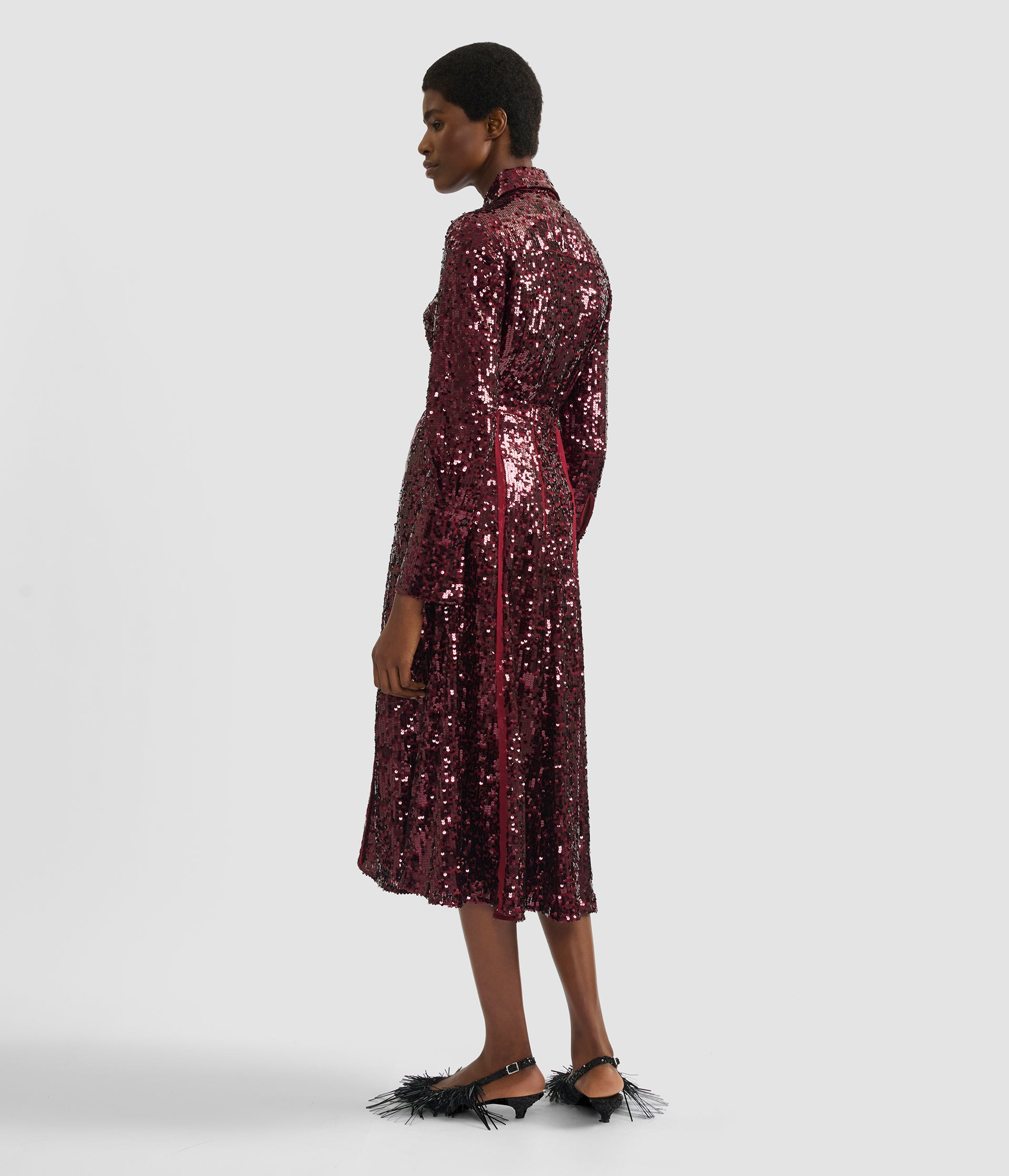 EMBELLISHED SEQUIN LONG SLEEVE SHIRT - 3