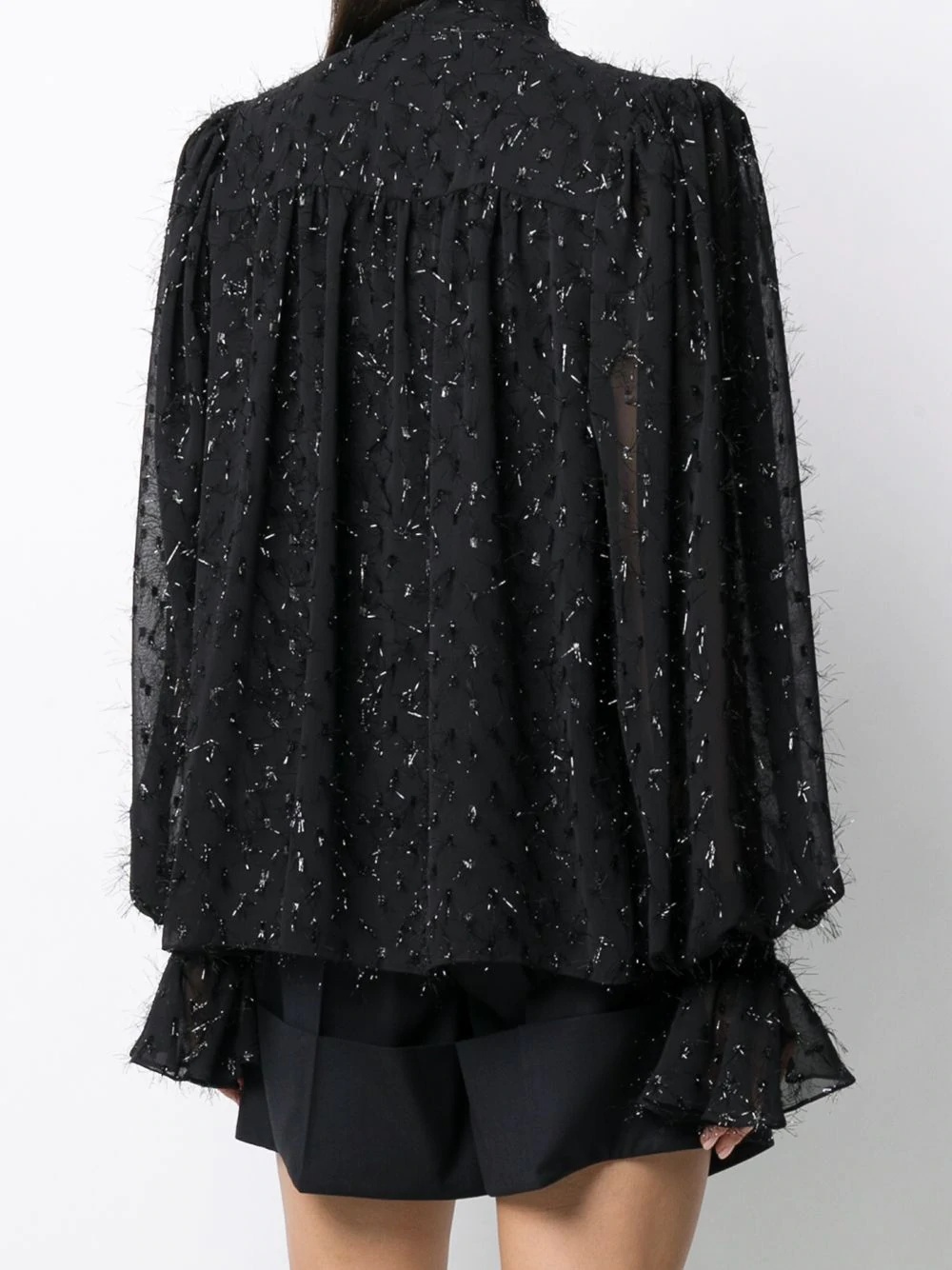 sheer metallic thread blouse - 4