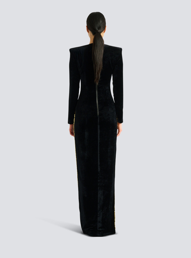 Long embellished velvet dress 3