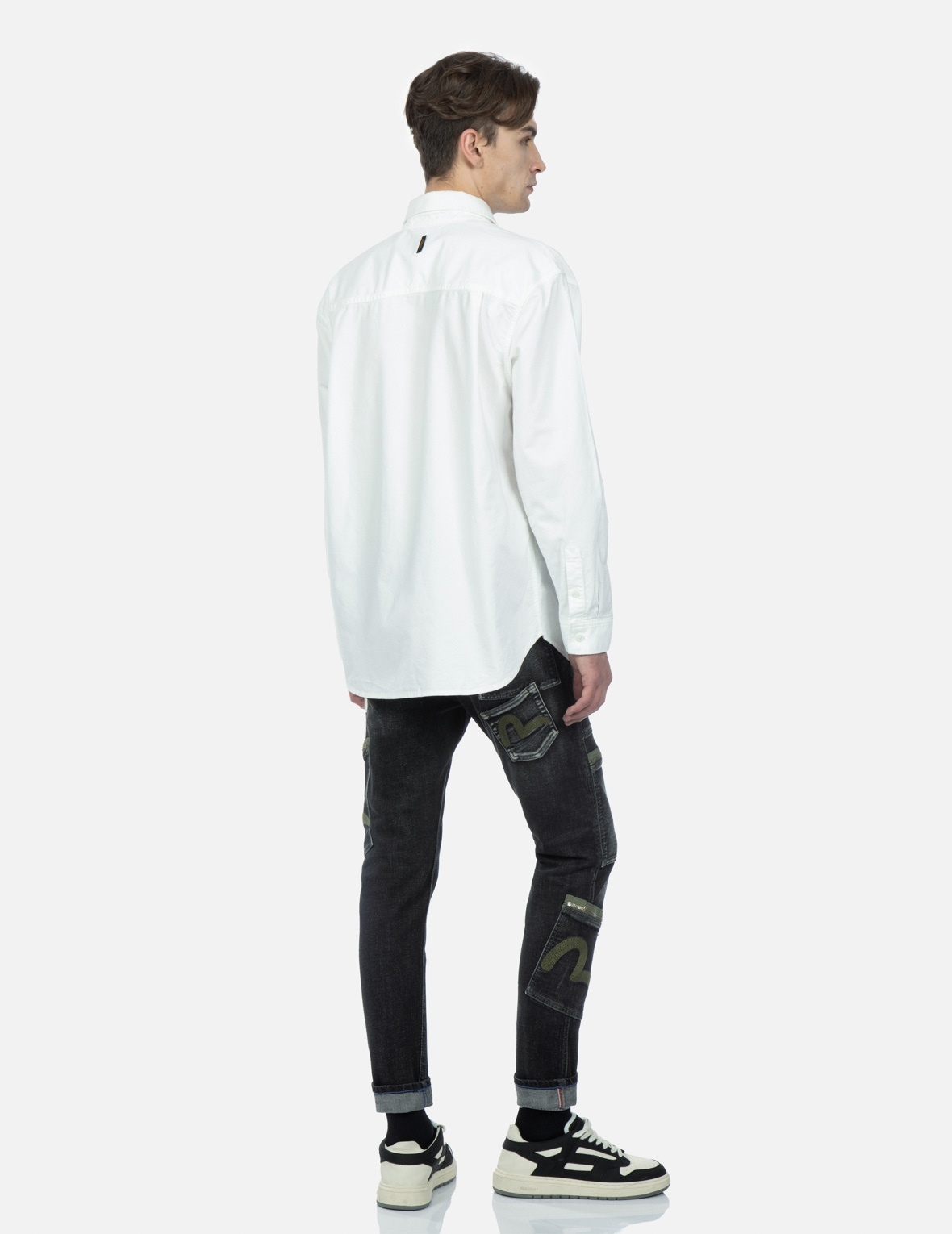 SEAGULL EMBROIDERY MULTI-POCKET CARROT FIT JEANS #2017 - 4