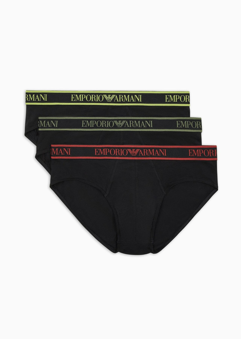 Three-pack of briefs with Core logo waistband 1